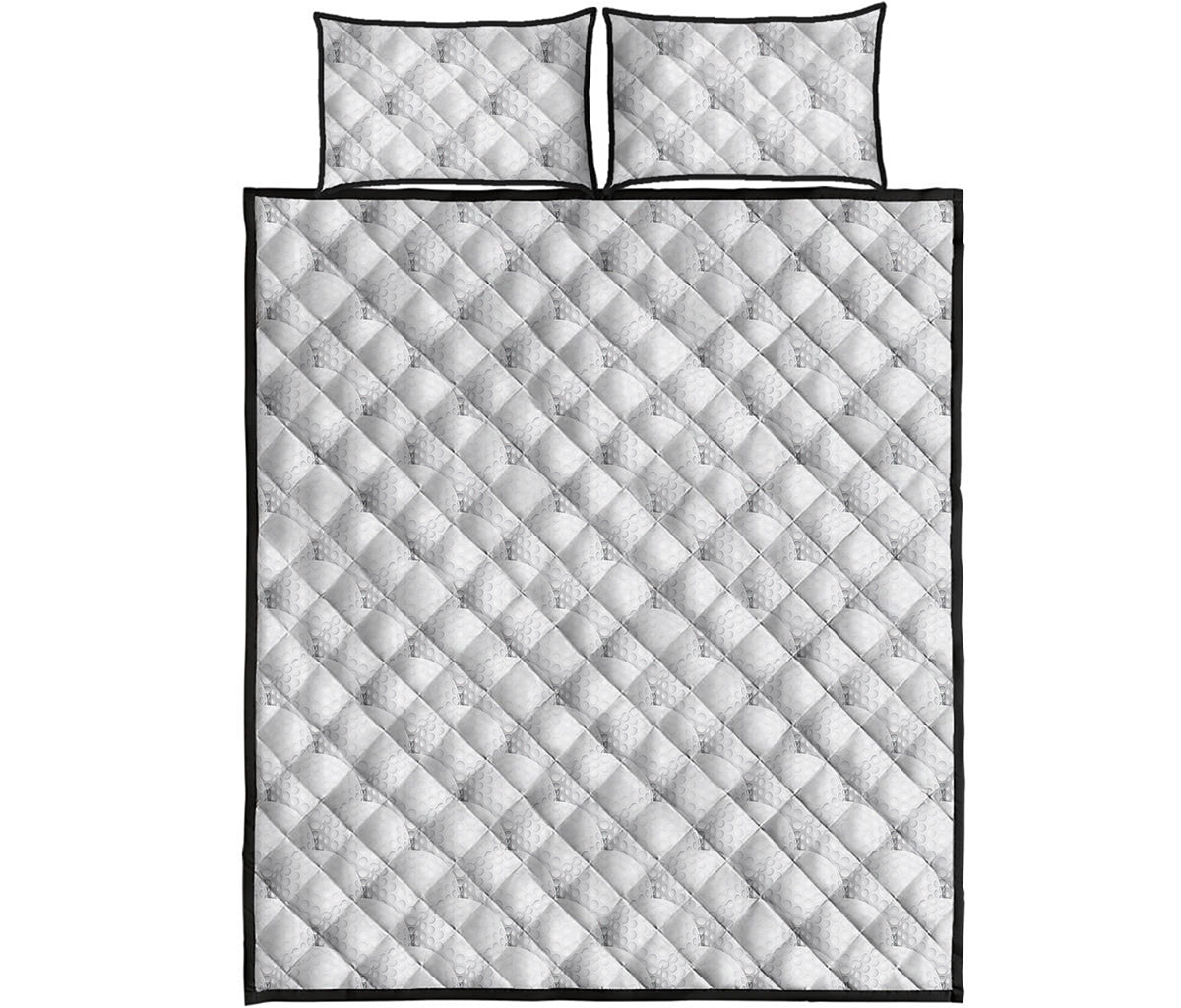 Golf Ball Pattern Print Quilt Bed Set