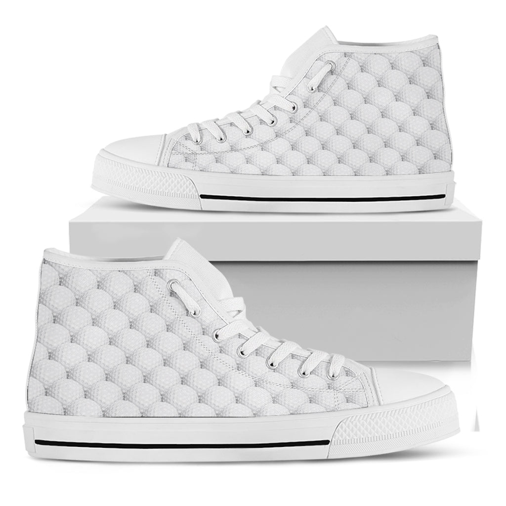Golf Ball Pattern Print White High Top Shoes
