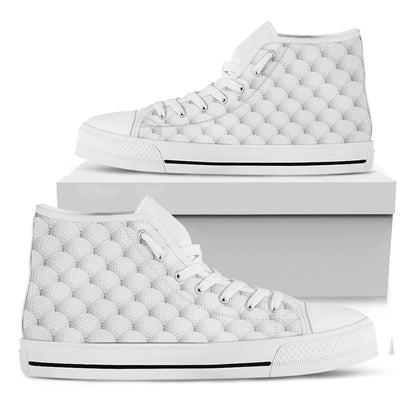 Golf Ball Pattern Print White High Top Shoes