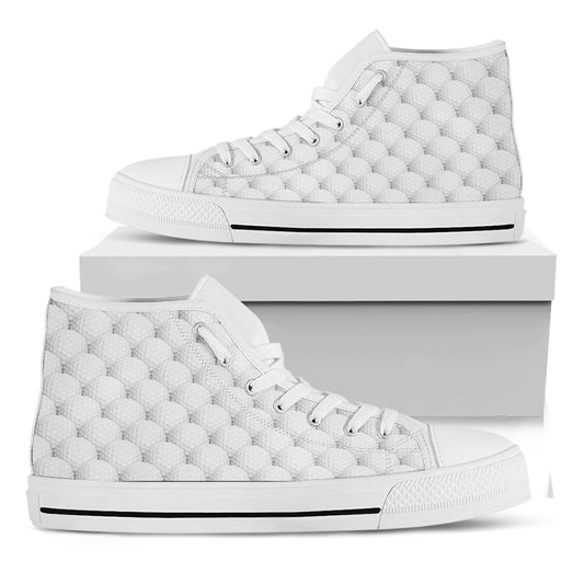 Golf Ball Pattern Print White High Top Shoes