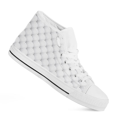 Golf Ball Pattern Print White High Top Shoes