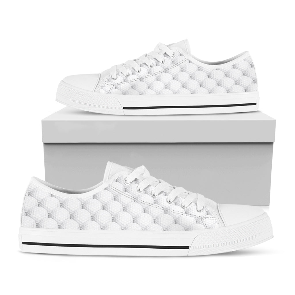 Golf Ball Pattern Print White Low Top Shoes