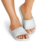 Golf Ball Pattern Print White Slide Sandals