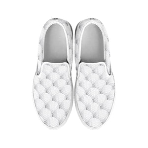 Golf Ball Pattern Print White Slip On Shoes