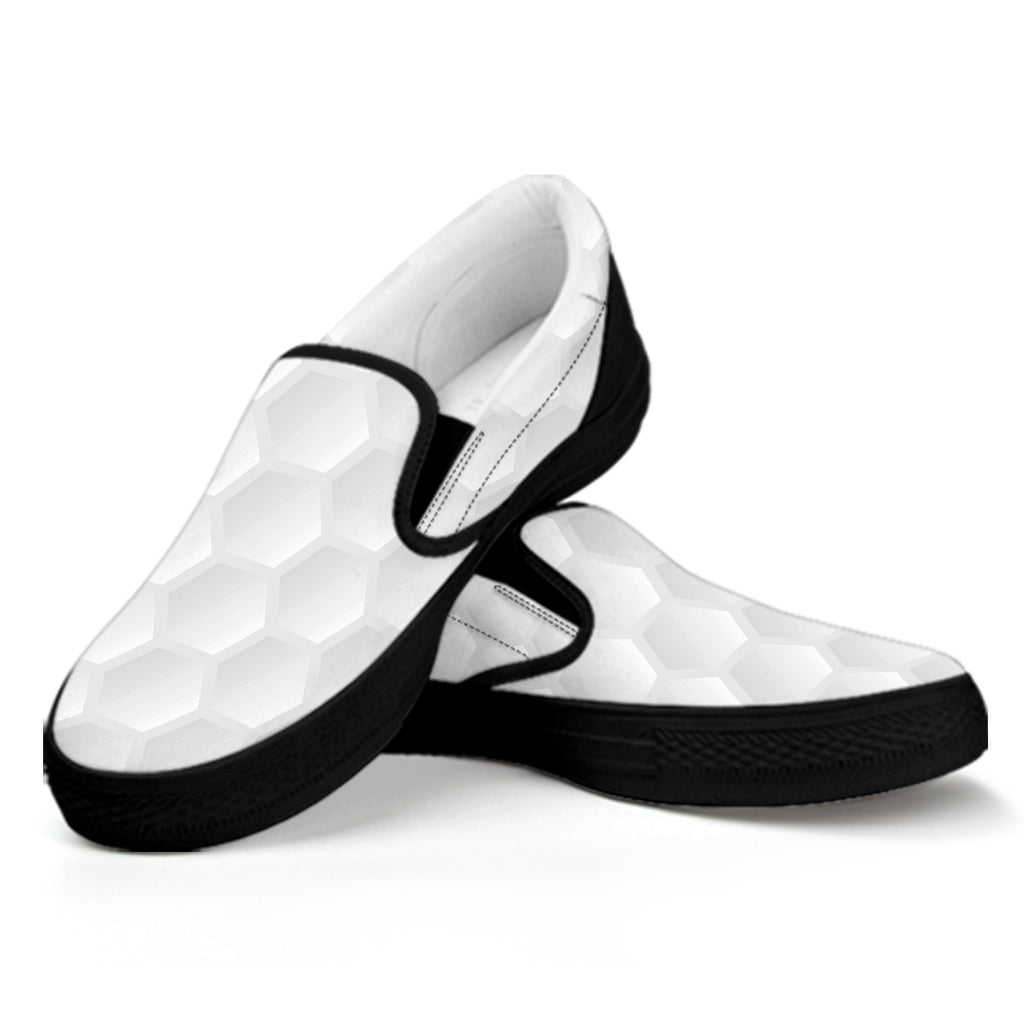 Golf Ball Texture Print Black Slip On Shoes