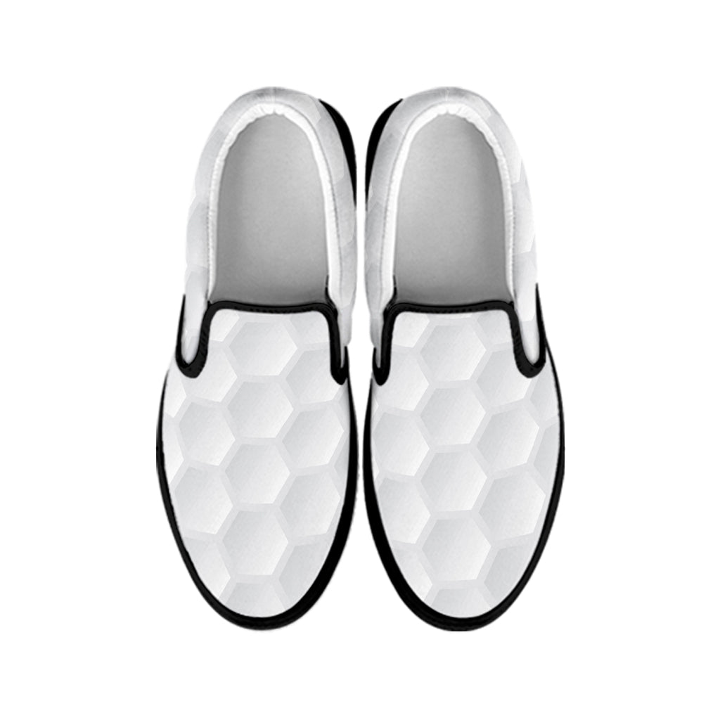 Golf Ball Texture Print Black Slip On Shoes