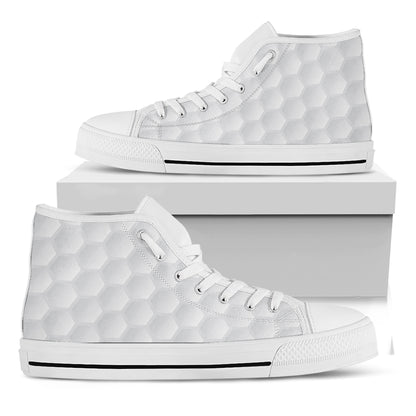 Golf Ball Texture Print White High Top Shoes