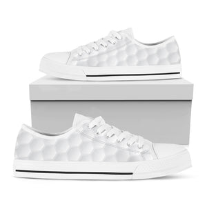 Golf Ball Texture Print White Low Top Shoes