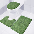 Golf Course Grass Print 3 Piece Bath Mat Set