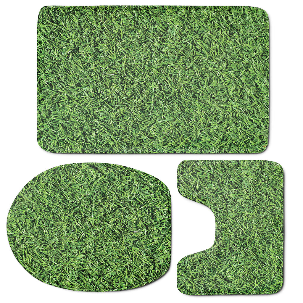 Golf Course Grass Print 3 Piece Bath Mat Set