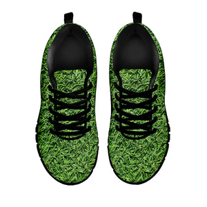 Golf Course Grass Print Black Sneakers