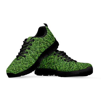 Golf Course Grass Print Black Sneakers