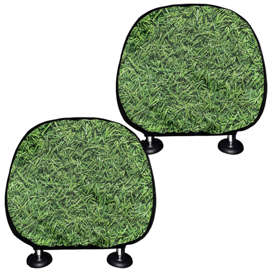 Golf Course Grass Print Car Headrest Covers