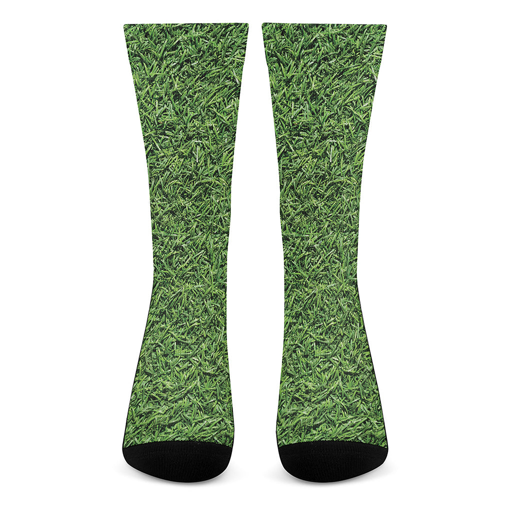Golf Course Grass Print Crew Socks