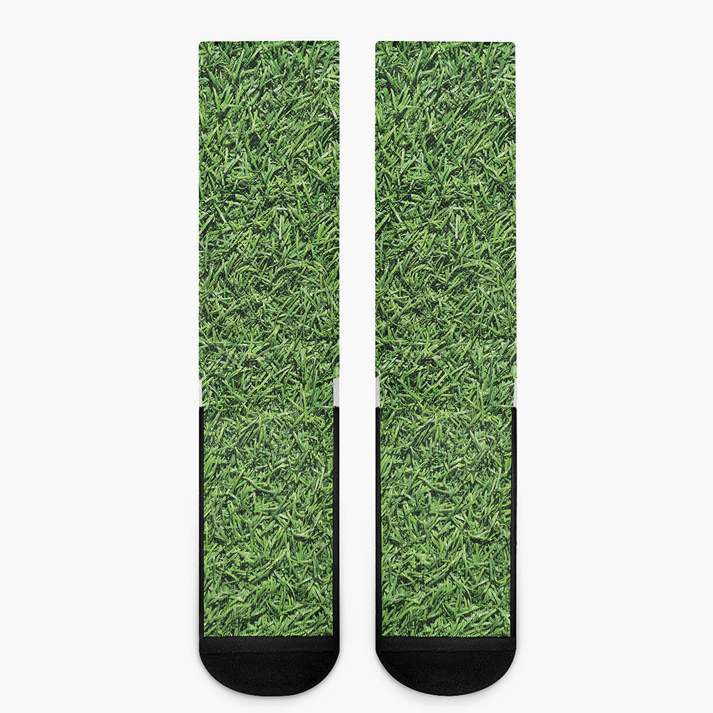 Golf Course Grass Print Crew Socks