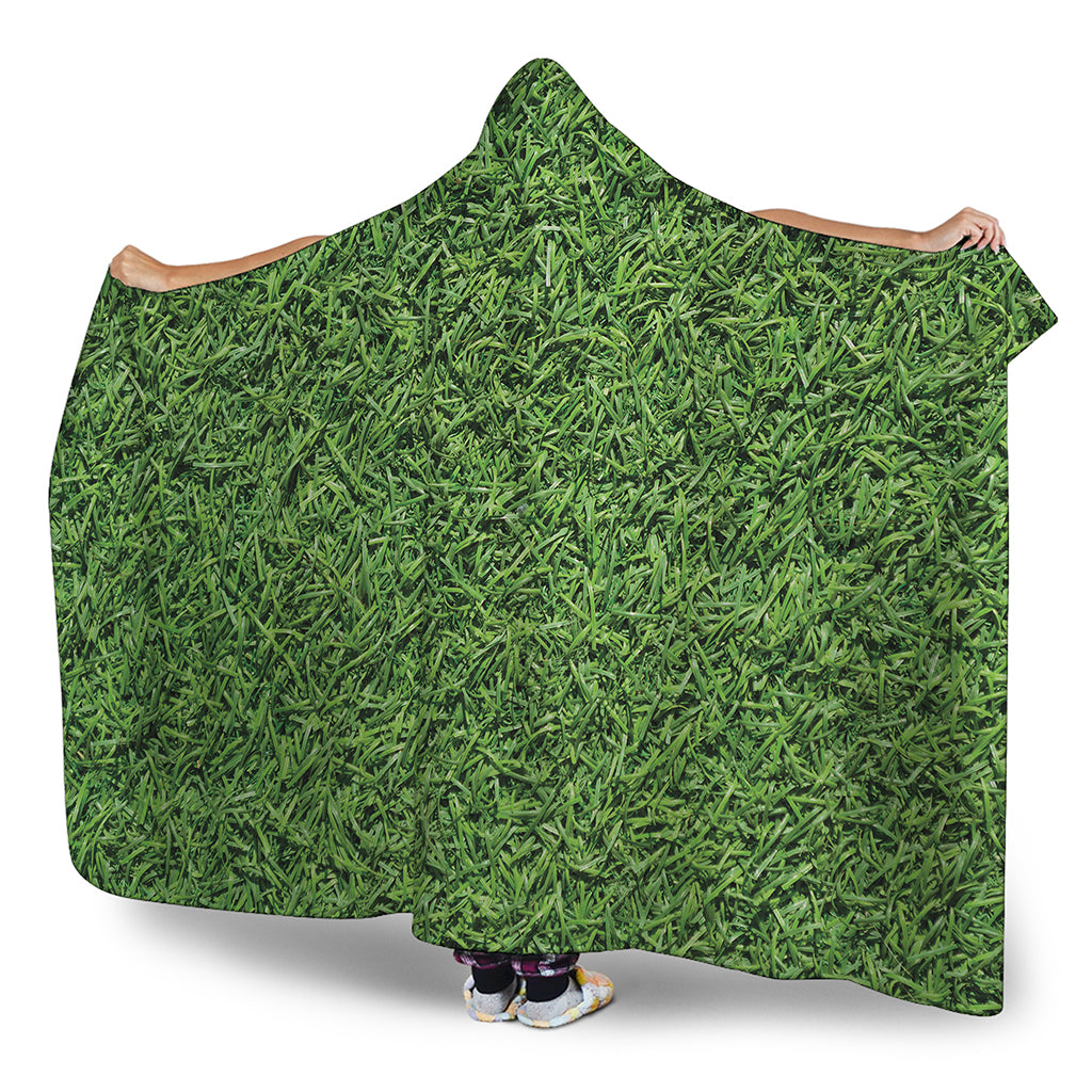 Golf Course Grass Print Hooded Blanket