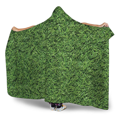 Golf Course Grass Print Hooded Blanket