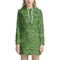 Golf Course Grass Print Pullover Hoodie Dress