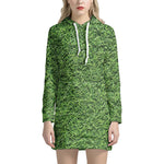 Golf Course Grass Print Hoodie Dress