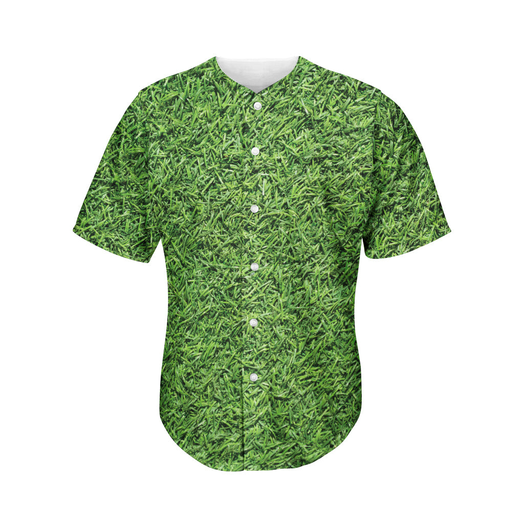 Golf Course Grass Print Men's Baseball Jersey