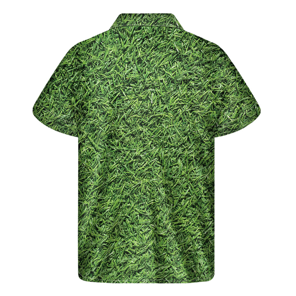 Golf Course Grass Print Men's Short Sleeve Shirt