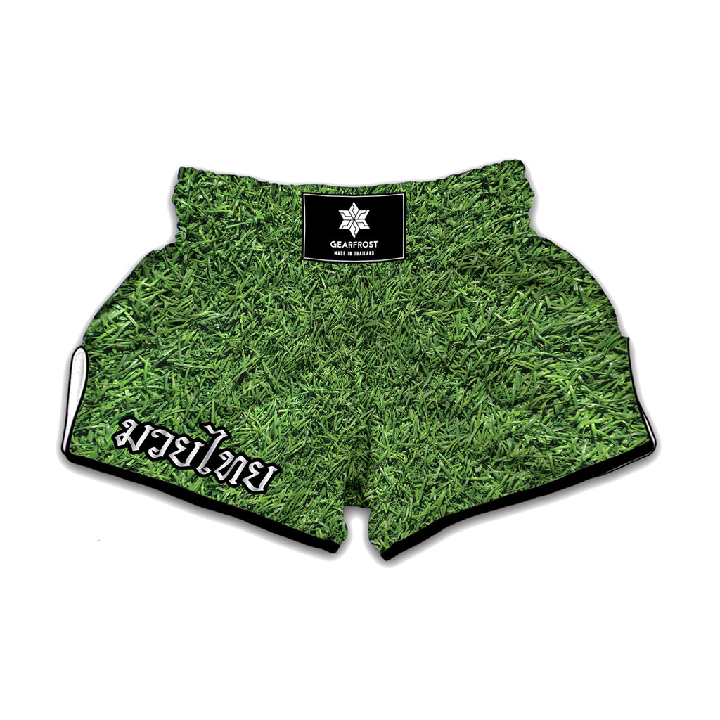 Golf Course Grass Print Muay Thai Boxing Shorts