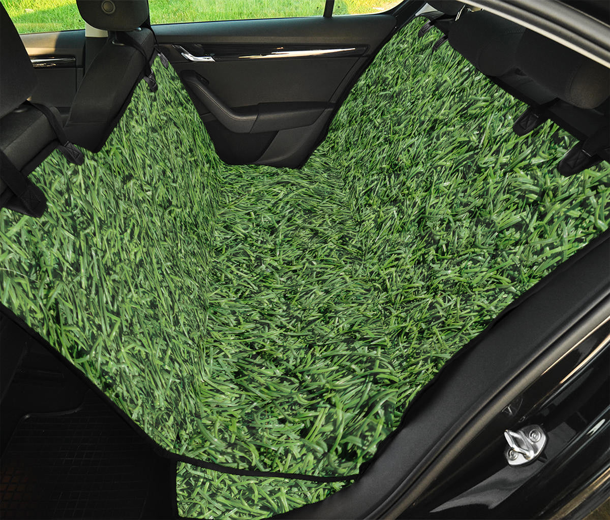 Golf Course Grass Print Pet Car Back Seat Cover