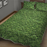 Golf Course Grass Print Quilt Bed Set