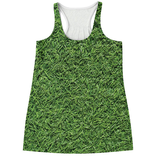 Golf Course Grass Print Women's Racerback Tank Top