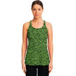 Golf Course Grass Print Women's Racerback Tank Top