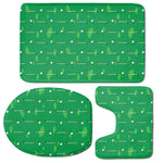 Golf Course Pattern Print 3 Piece Bath Mat Set