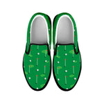 Golf Course Pattern Print Black Slip On Shoes