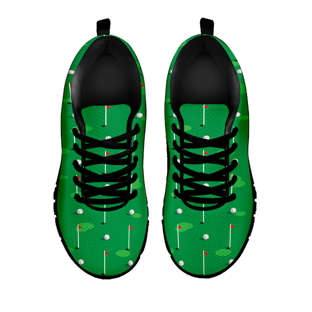 Golf Course Pattern Print Black Sneakers