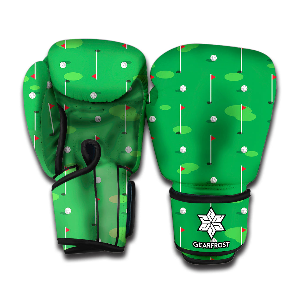 Golf Course Pattern Print Boxing Gloves
