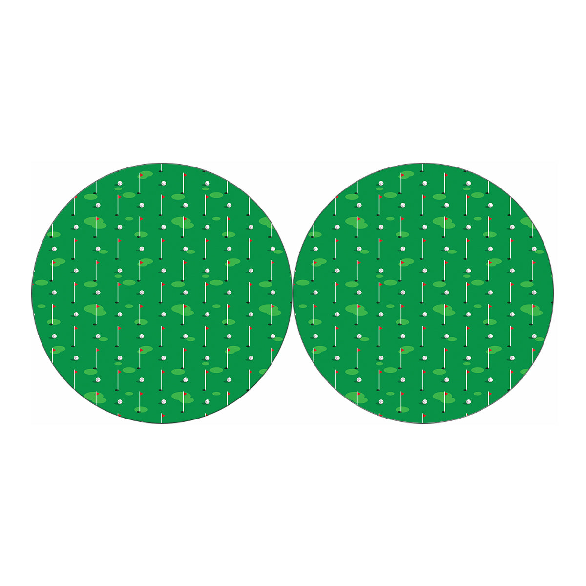 Golf Course Pattern Print Car Coasters