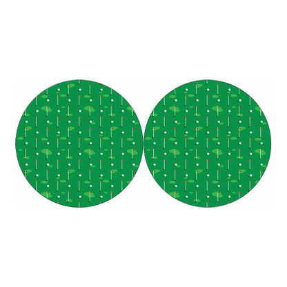 Golf Course Pattern Print Car Coasters