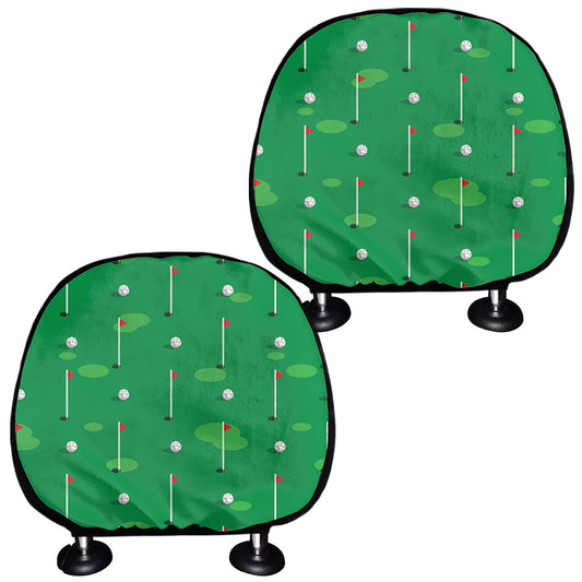 Golf Course Pattern Print Car Headrest Covers