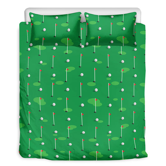 Golf Course Pattern Print Duvet Cover Bedding Set