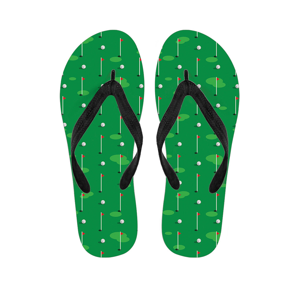 Golf Course Pattern Print Flip Flops