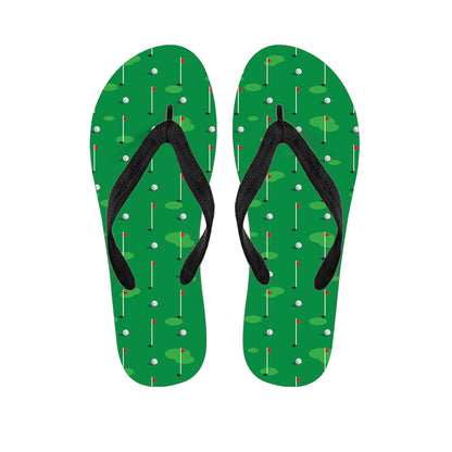 Golf Course Pattern Print Flip Flops