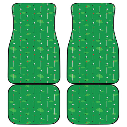 Golf Course Pattern Print Front and Back Car Floor Mats