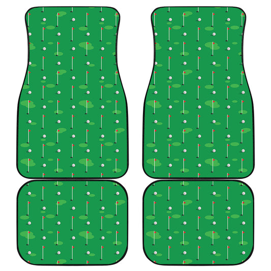 Golf Course Pattern Print Front and Back Car Floor Mats