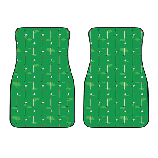 Golf Course Pattern Print Front Car Floor Mats