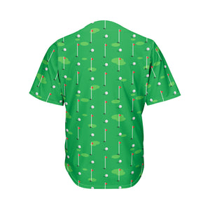 Golf Course Pattern Print Men's Baseball Jersey