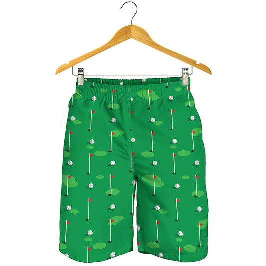 Golf Course Pattern Print Men's Shorts