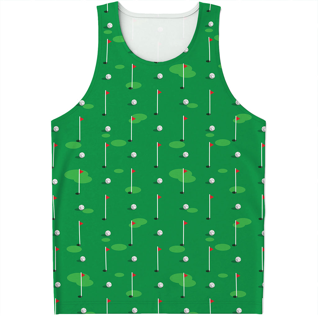 Golf Course Pattern Print Men's Tank Top