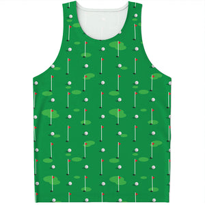 Golf Course Pattern Print Men's Tank Top