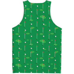 Golf Course Pattern Print Men's Tank Top