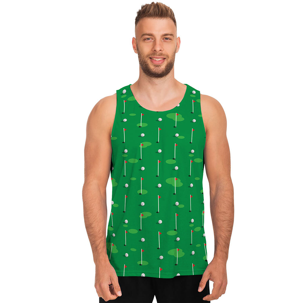 Golf Course Pattern Print Men's Tank Top