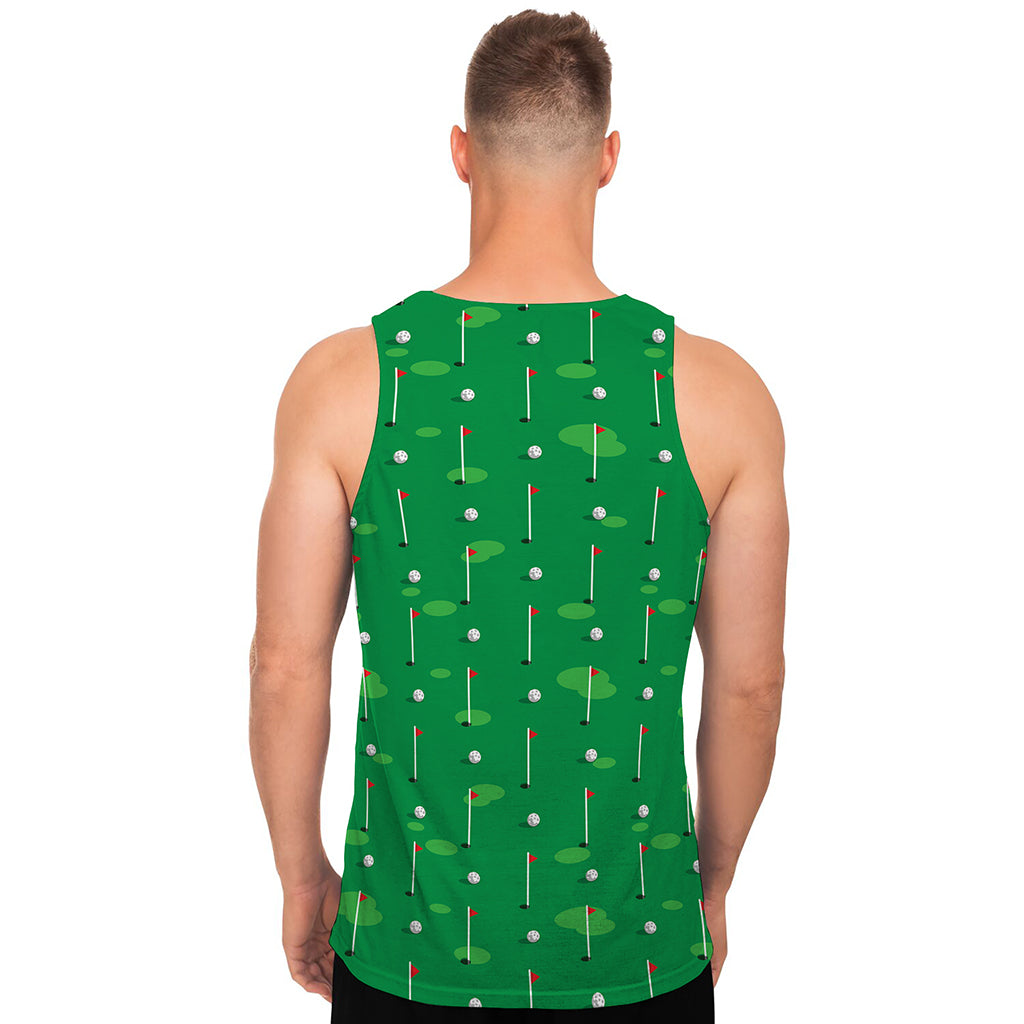 Golf Course Pattern Print Men's Tank Top